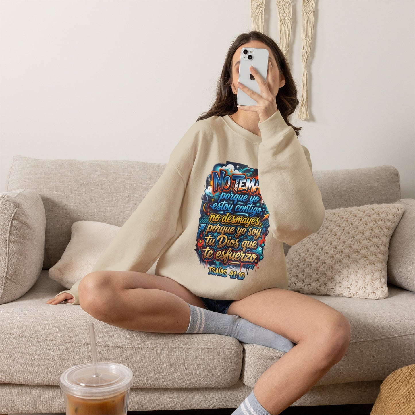 Sweatshirt — "No temas" Spanish Faith Crewneck (Isaías 41:10)