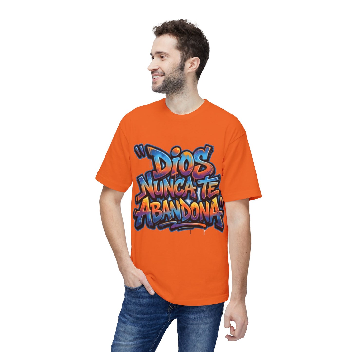 Dios Nunca Te Abandona Graphic T-Shirt — Colorful Spanish Faith Tee