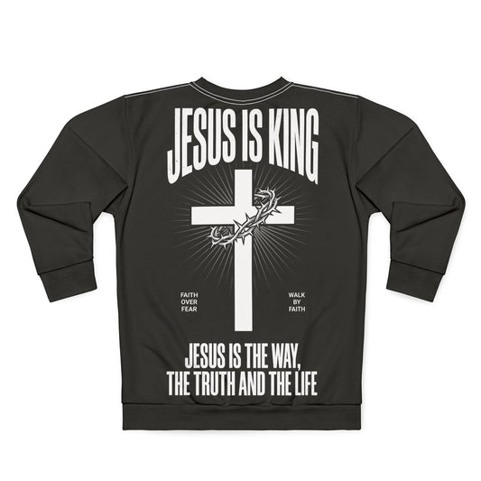 Christian Hope Sweatshirt — "Hope" & "Jesus Is King" All-Over Print