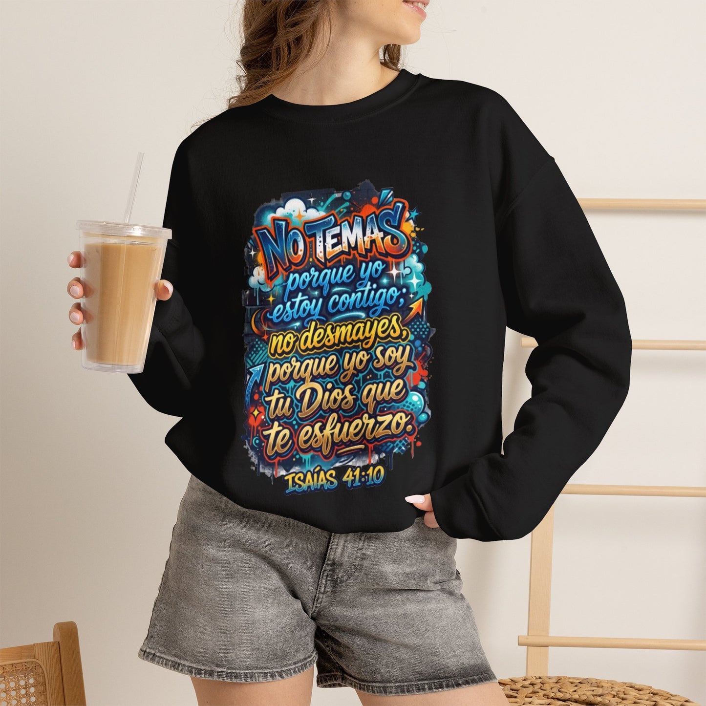Sweatshirt — "No temas" Spanish Faith Crewneck (Isaías 41:10)