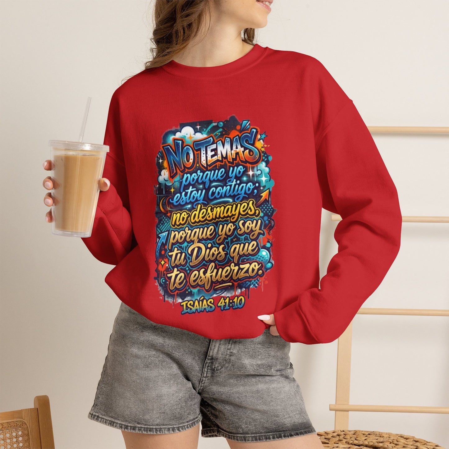 Sweatshirt — "No temas" Spanish Faith Crewneck (Isaías 41:10)