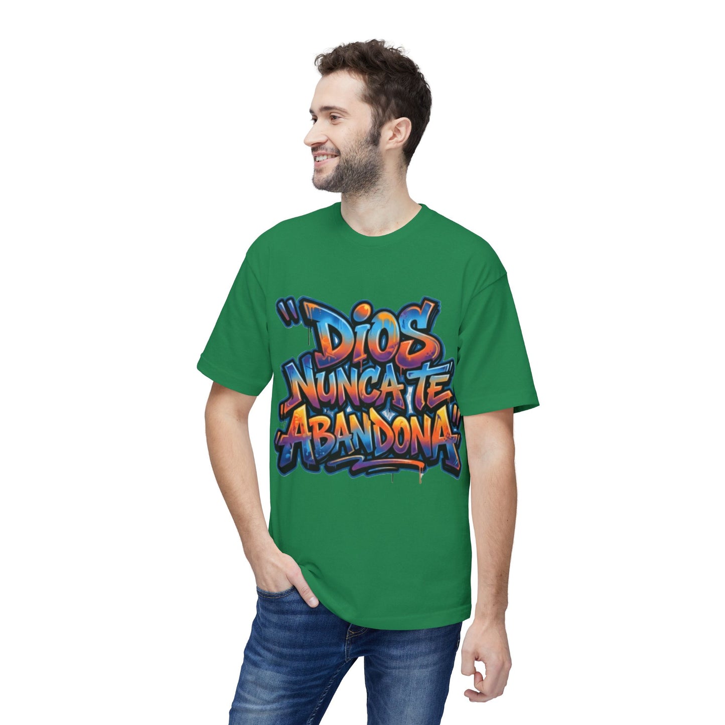 Dios Nunca Te Abandona Graphic T-Shirt — Colorful Spanish Faith Tee