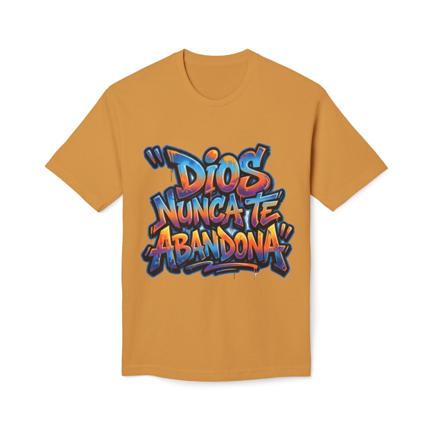 Dios Nunca Te Abandona Graphic T-Shirt — Colorful Spanish Faith Tee