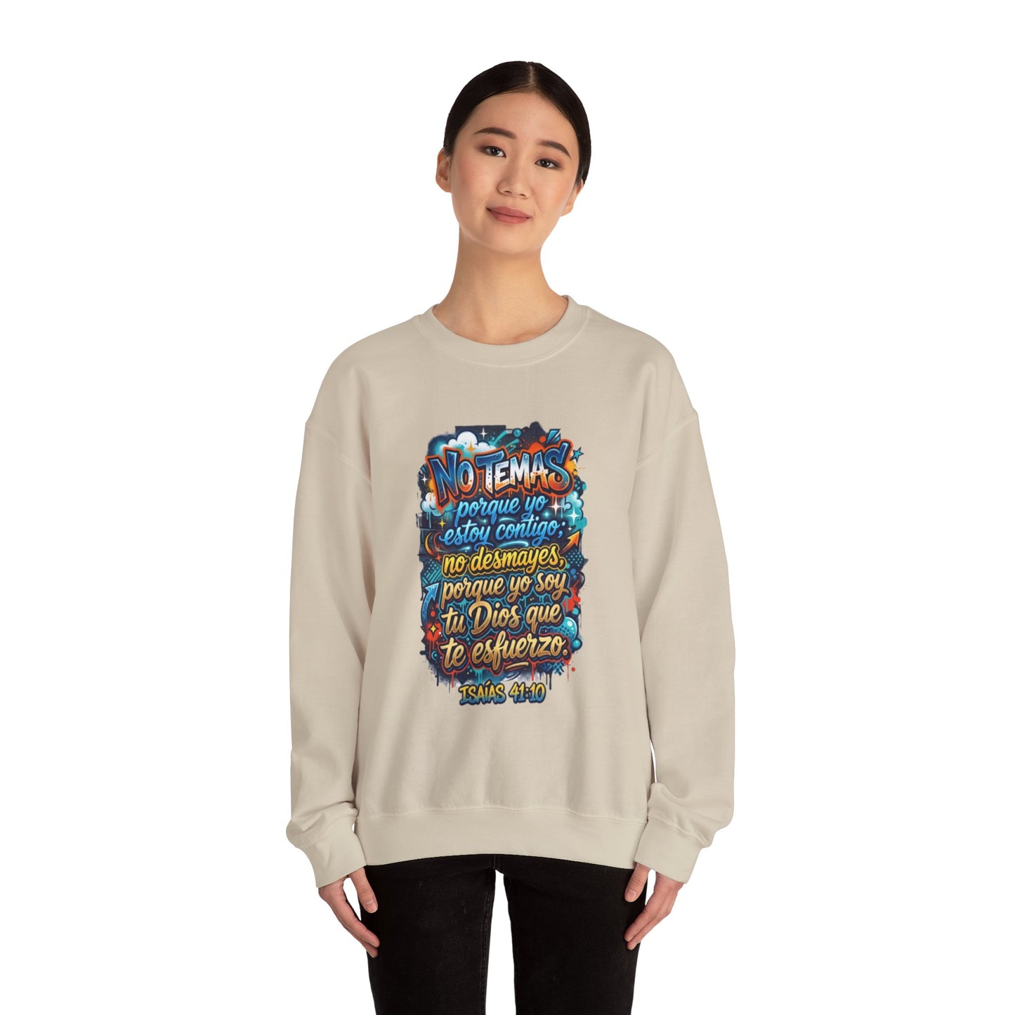 Sweatshirt — "No temas" Spanish Faith Crewneck (Isaías 41:10)
