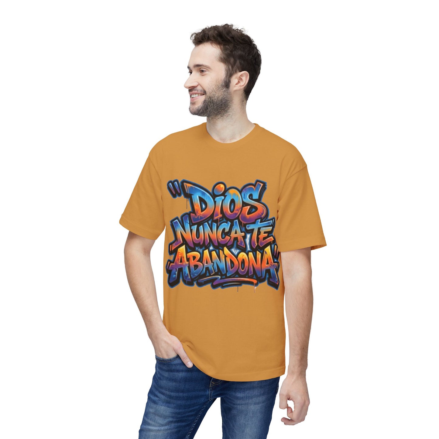 Dios Nunca Te Abandona Graphic T-Shirt — Colorful Spanish Faith Tee