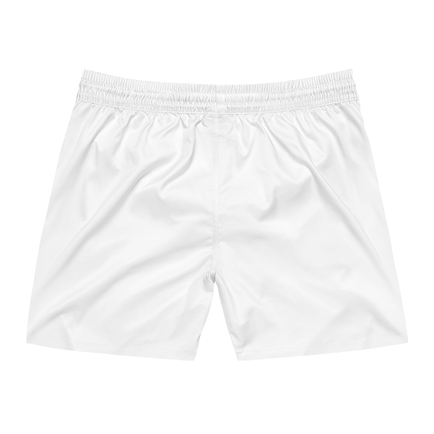 Christian Swim Shorts — "God Never Leaves You" Hebrews 13:5 Graphic