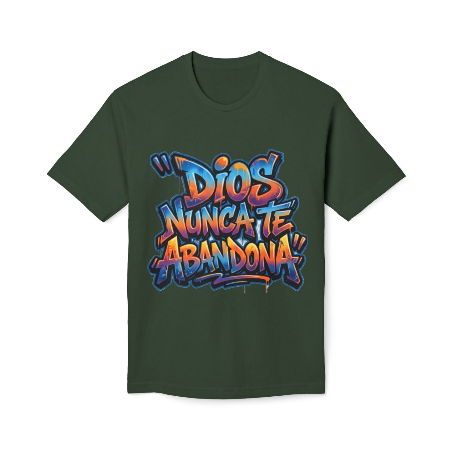 Dios Nunca Te Abandona Graphic T-Shirt — Colorful Spanish Faith Tee