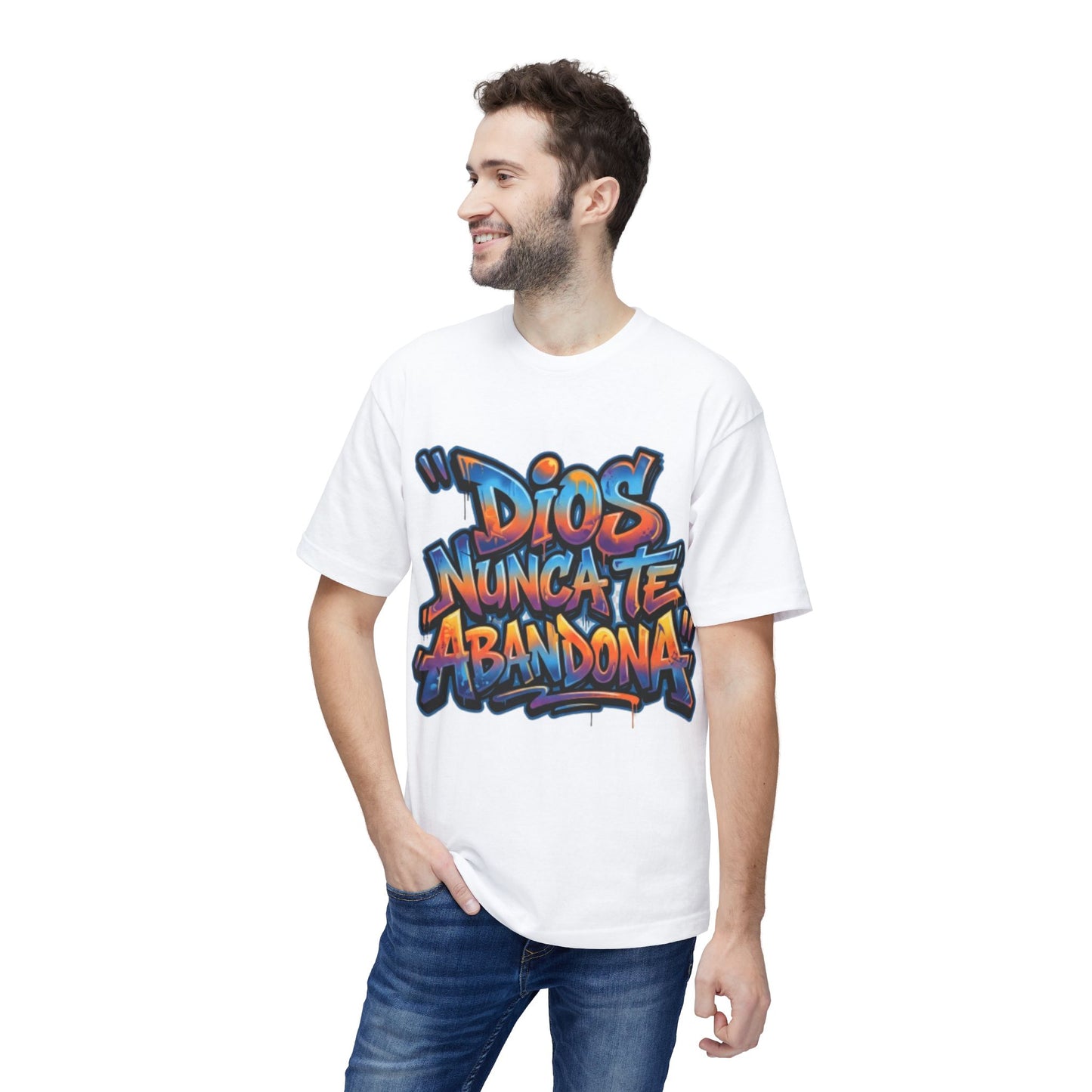 Dios Nunca Te Abandona Graphic T-Shirt — Colorful Spanish Faith Tee