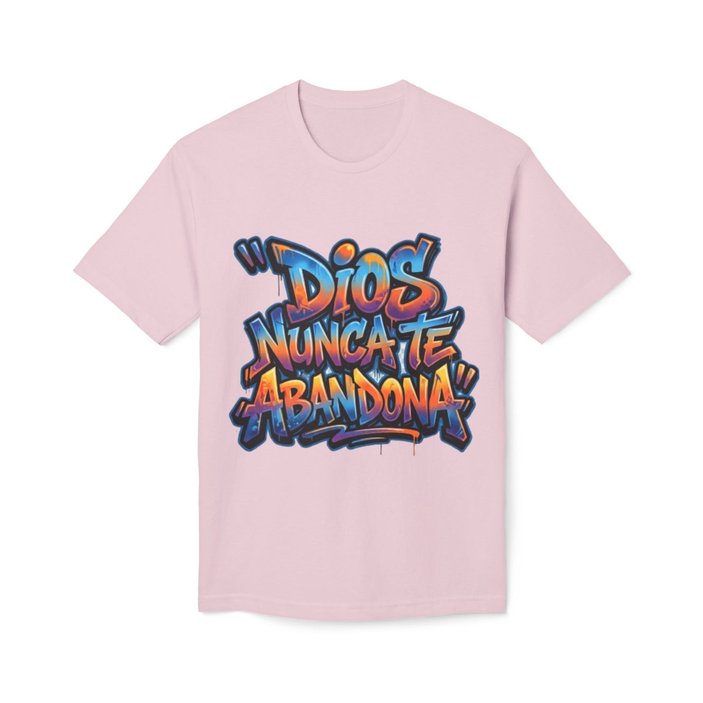 Dios Nunca Te Abandona Graphic T-Shirt — Colorful Spanish Faith Tee