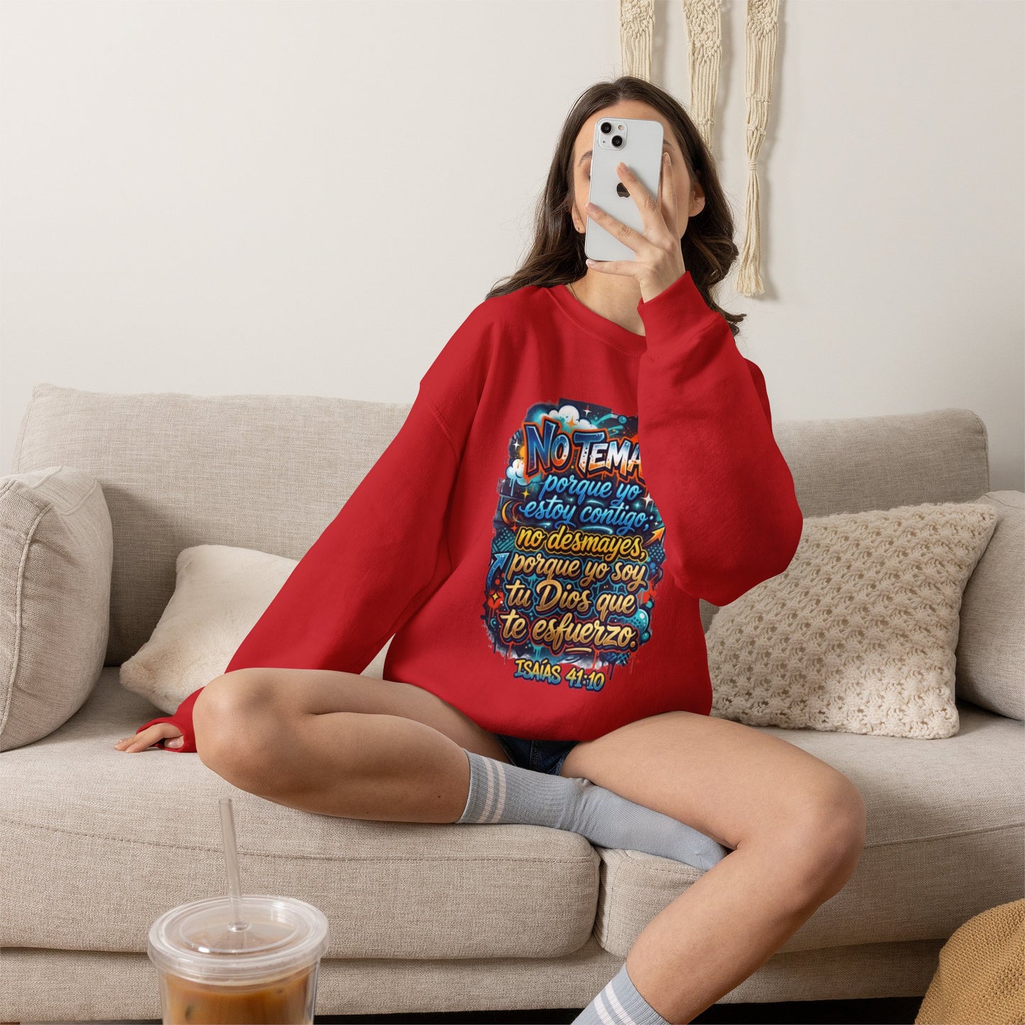 Sweatshirt — "No temas" Spanish Faith Crewneck (Isaías 41:10)