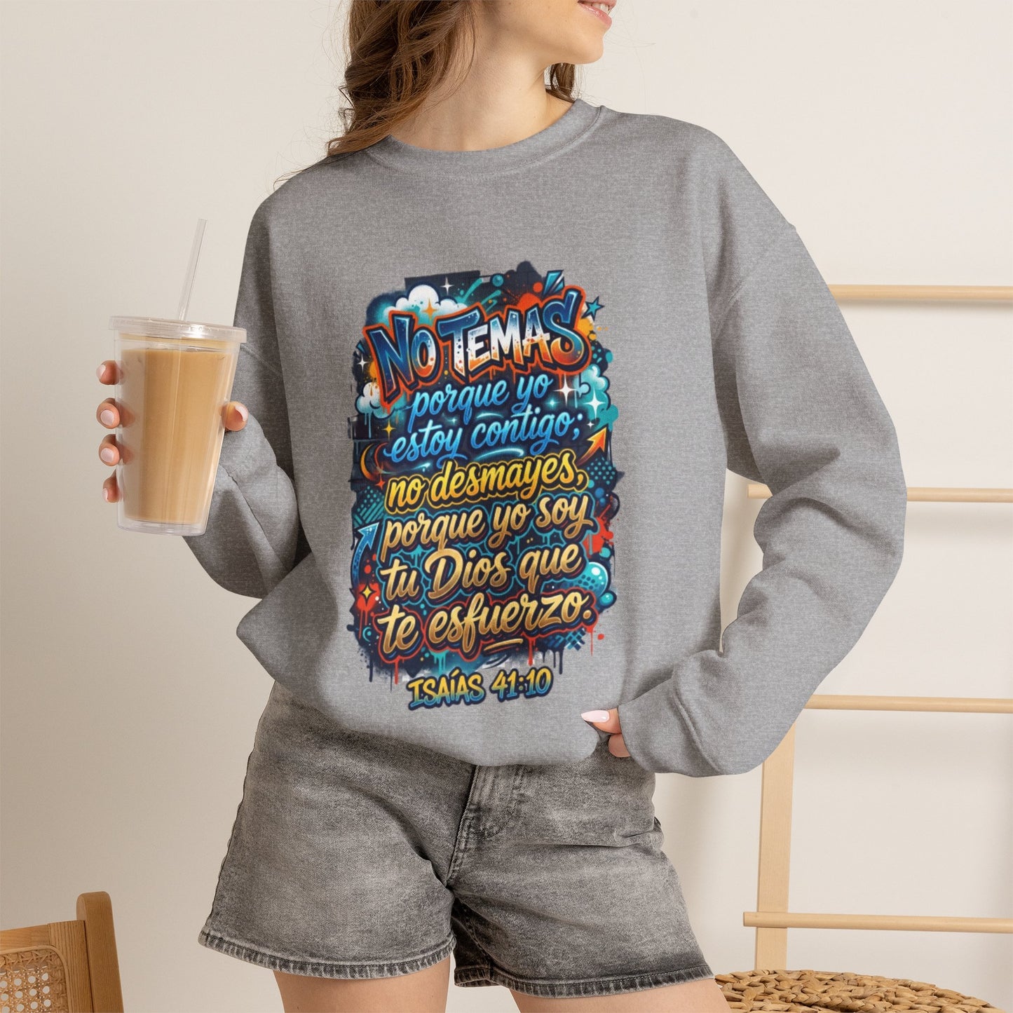Sweatshirt — "No temas" Spanish Faith Crewneck (Isaías 41:10)