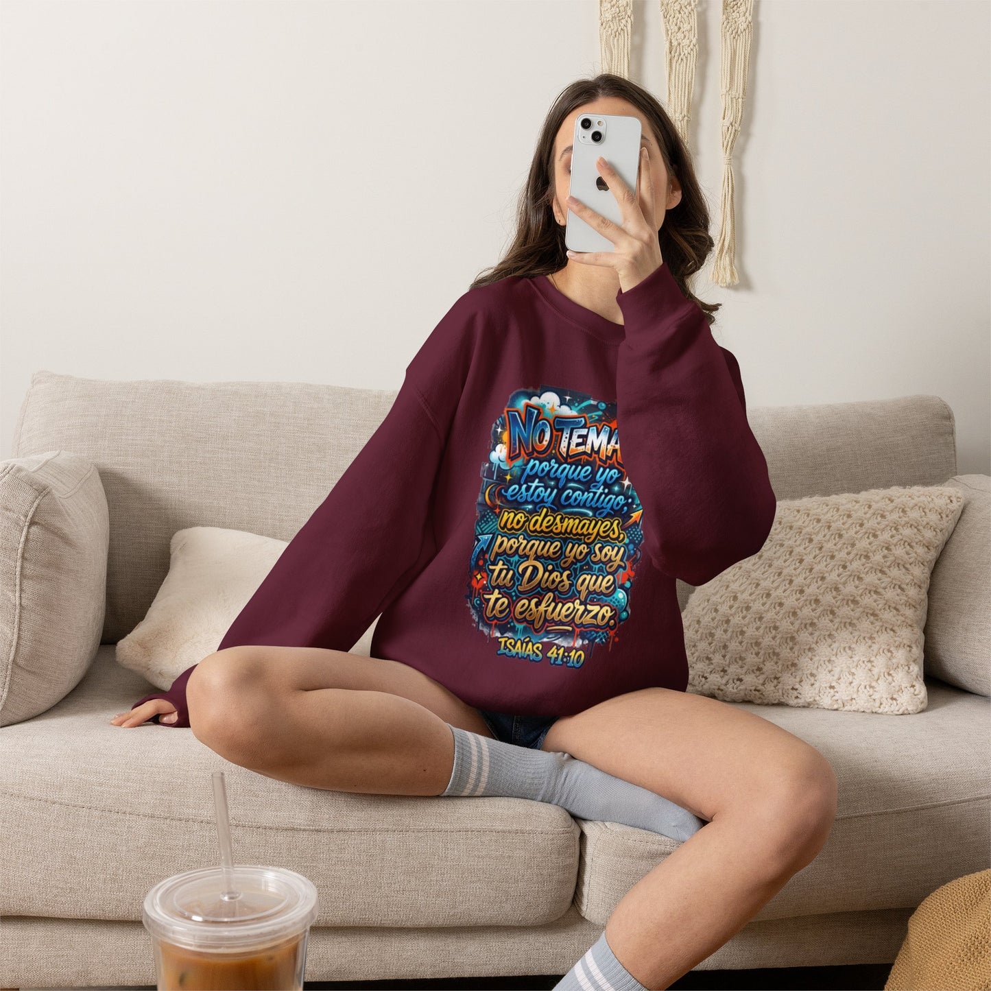 Sweatshirt — "No temas" Spanish Faith Crewneck (Isaías 41:10)