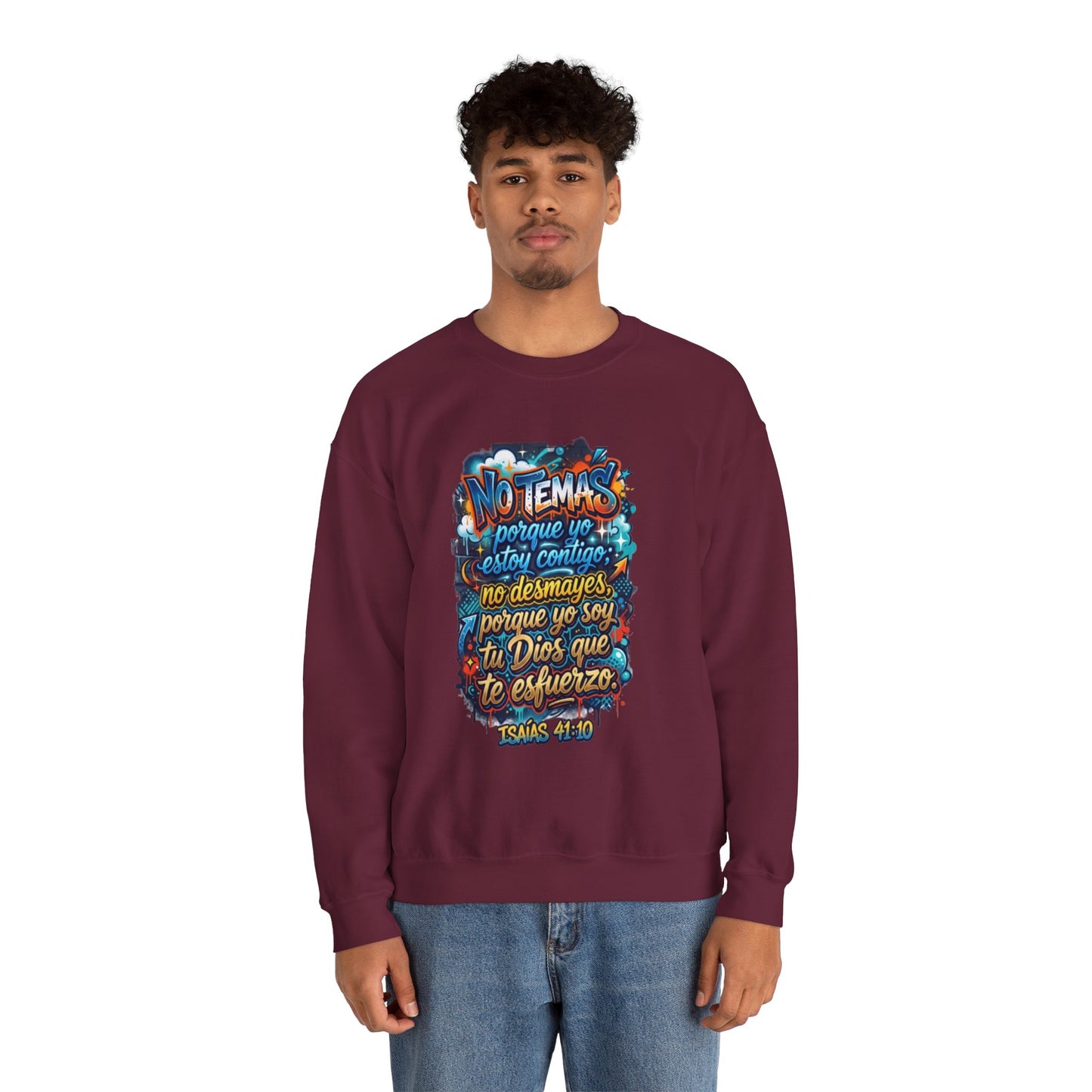 Sweatshirt — "No temas" Spanish Faith Crewneck (Isaías 41:10)