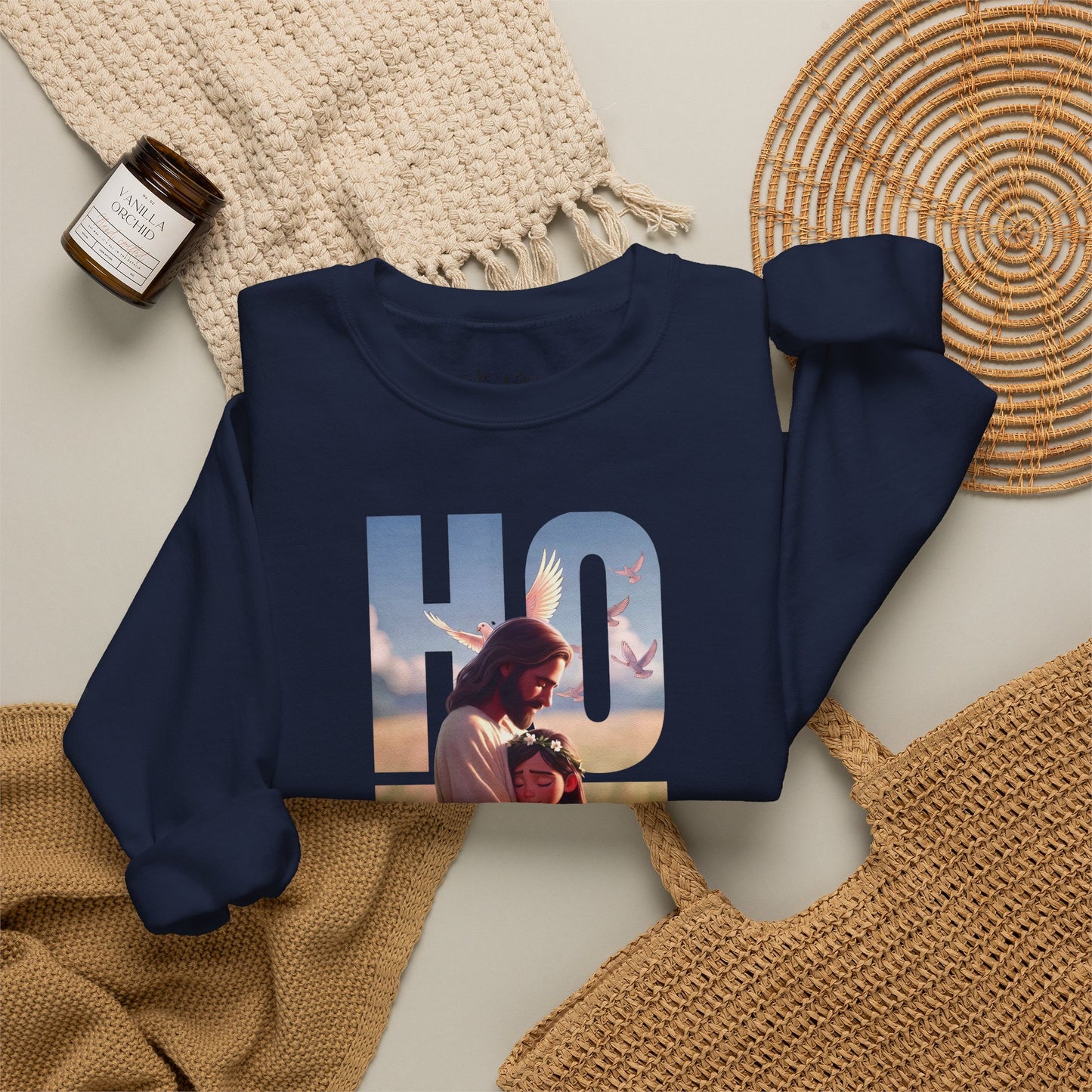 Hope Crewneck Sweatshirt — "Hope: Jesus never leaves you" Christian Faith Pullover