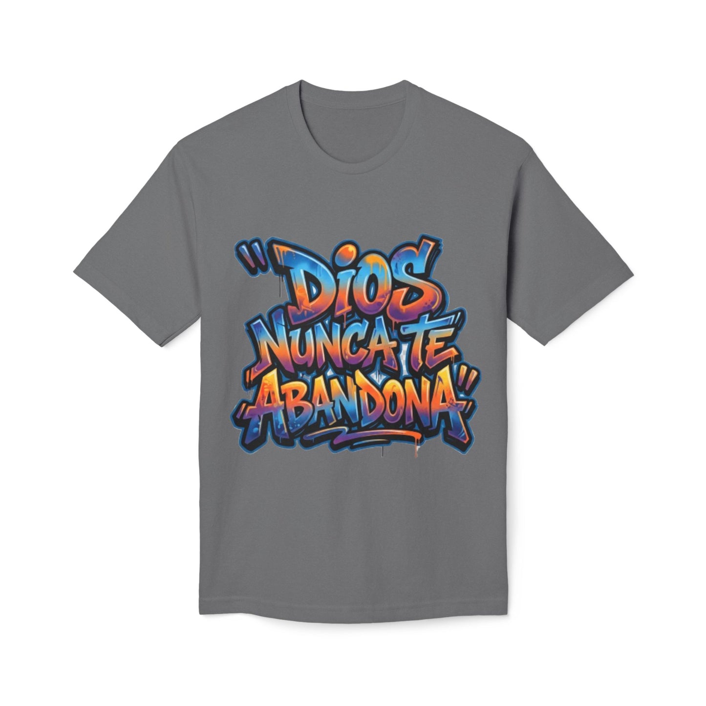 Dios Nunca Te Abandona Graphic T-Shirt — Colorful Spanish Faith Tee