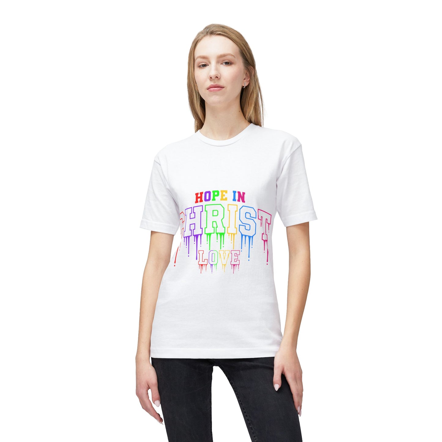 Hope in Christ Rainbow Drip T-Shirt