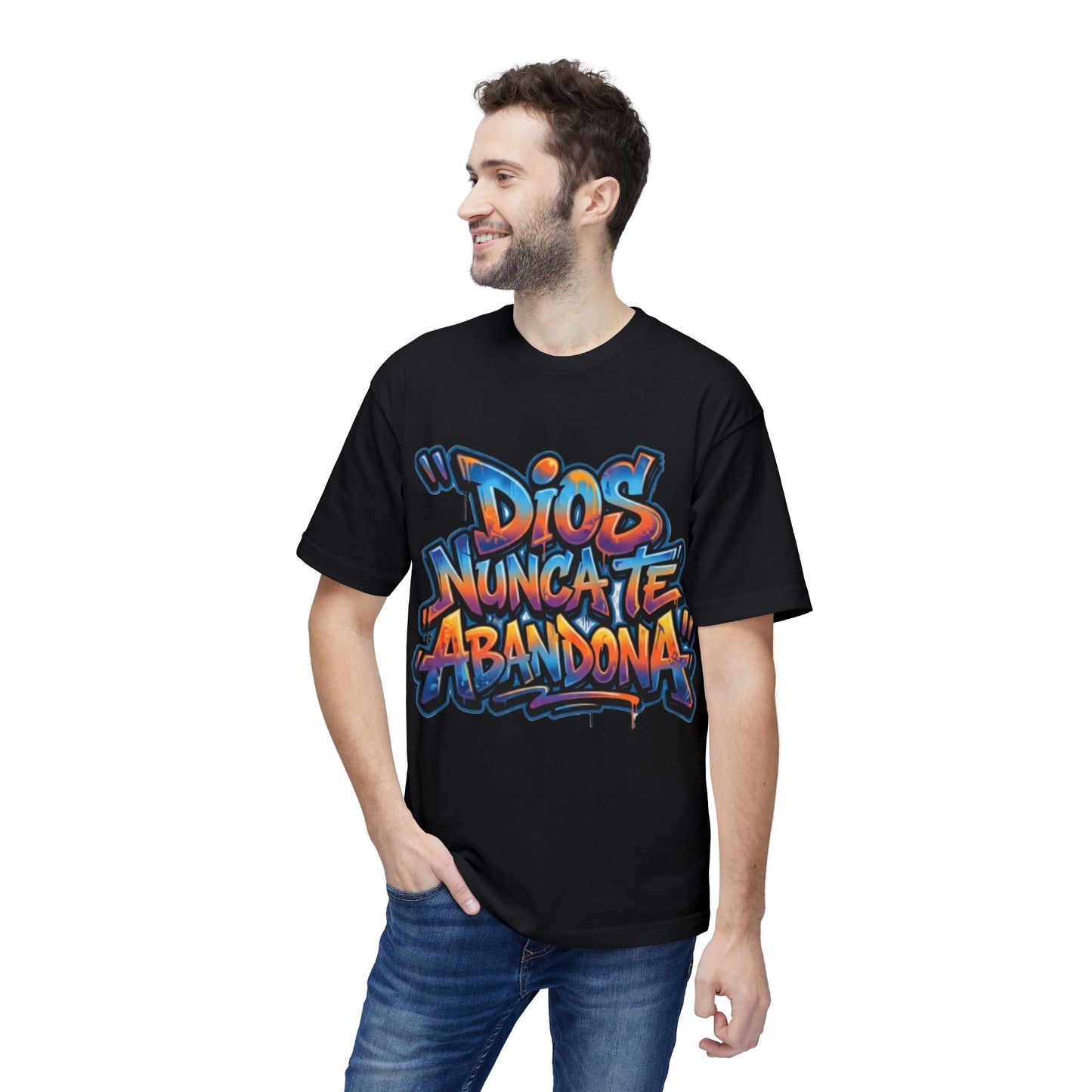 Dios Nunca Te Abandona Graphic T-Shirt — Colorful Spanish Faith Tee