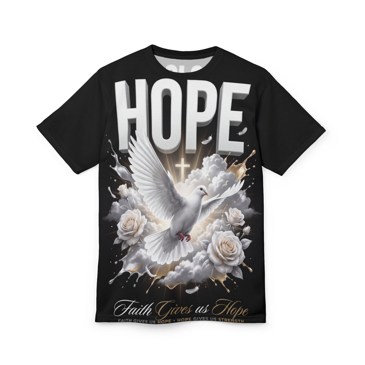 Hope Dove T-Shirt — Faith Gives Us Hope All-Over Print