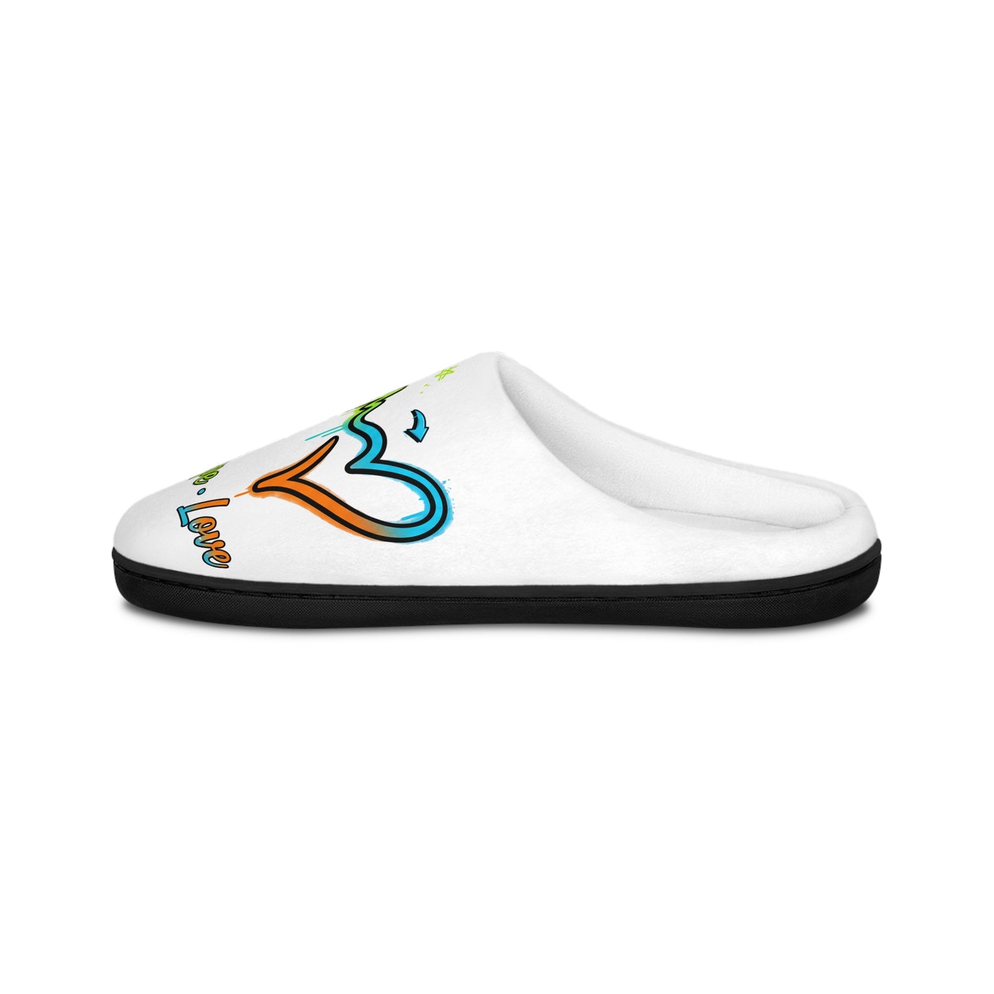 Indoor Slippers — Colorful Faith Cross & Heartbeat Design
