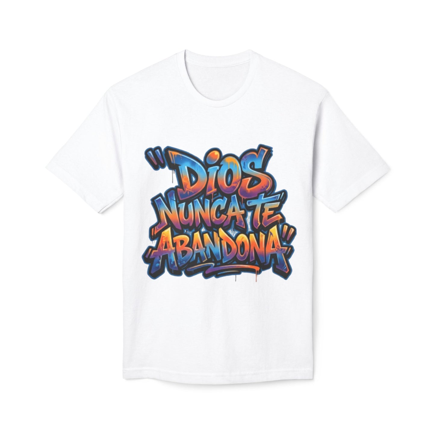 Dios Nunca Te Abandona Graphic T-Shirt — Colorful Spanish Faith Tee