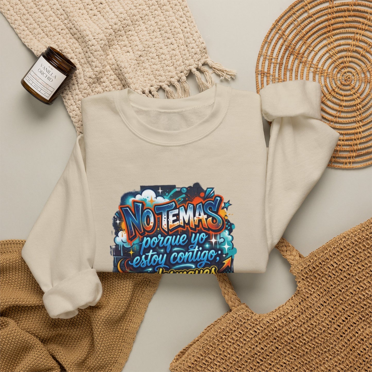 Sweatshirt — "No temas" Spanish Faith Crewneck (Isaías 41:10)