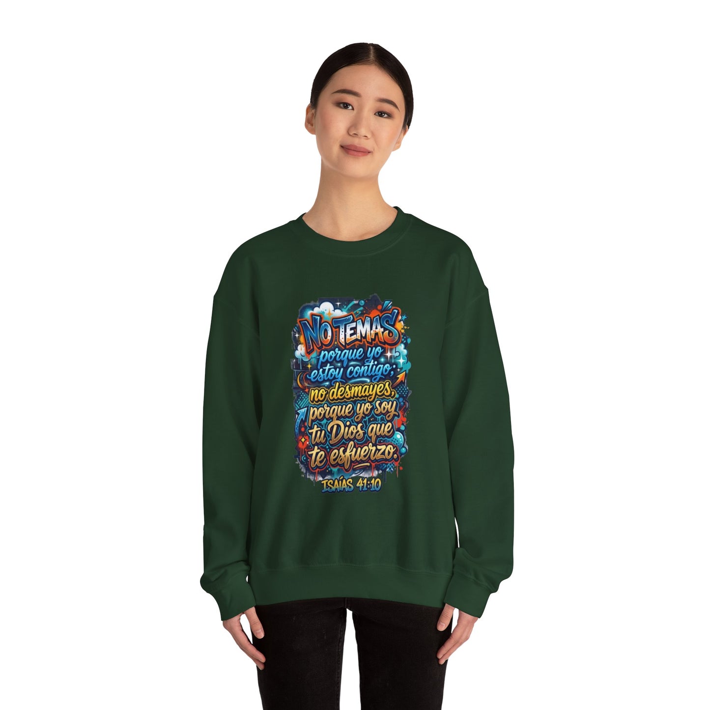 Sweatshirt — "No temas" Spanish Faith Crewneck (Isaías 41:10)