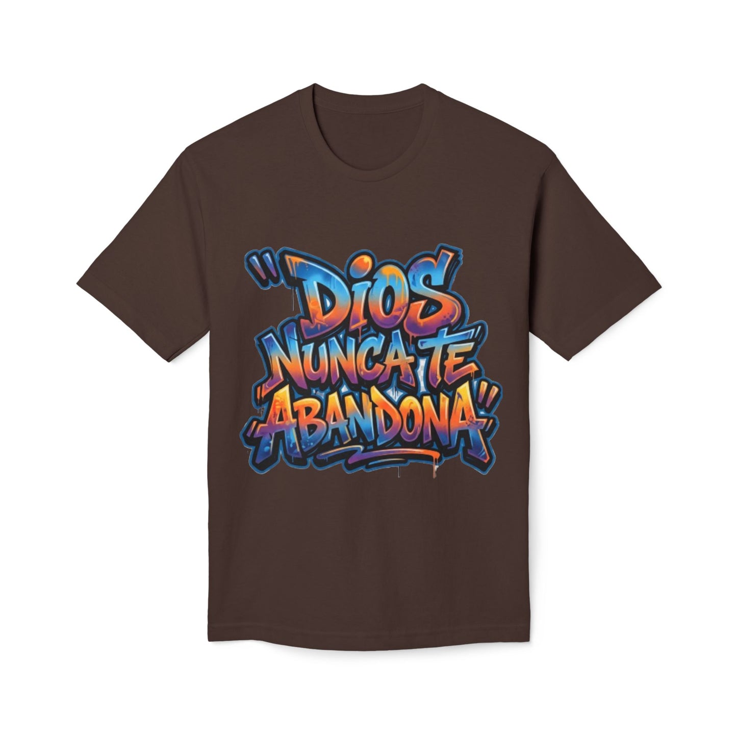 Dios Nunca Te Abandona Graphic T-Shirt — Colorful Spanish Faith Tee