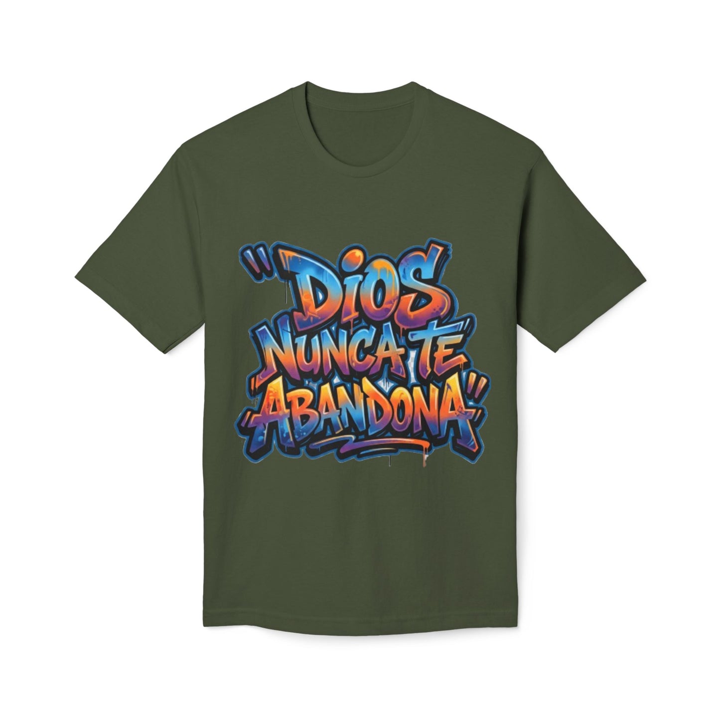 Dios Nunca Te Abandona Graphic T-Shirt — Colorful Spanish Faith Tee