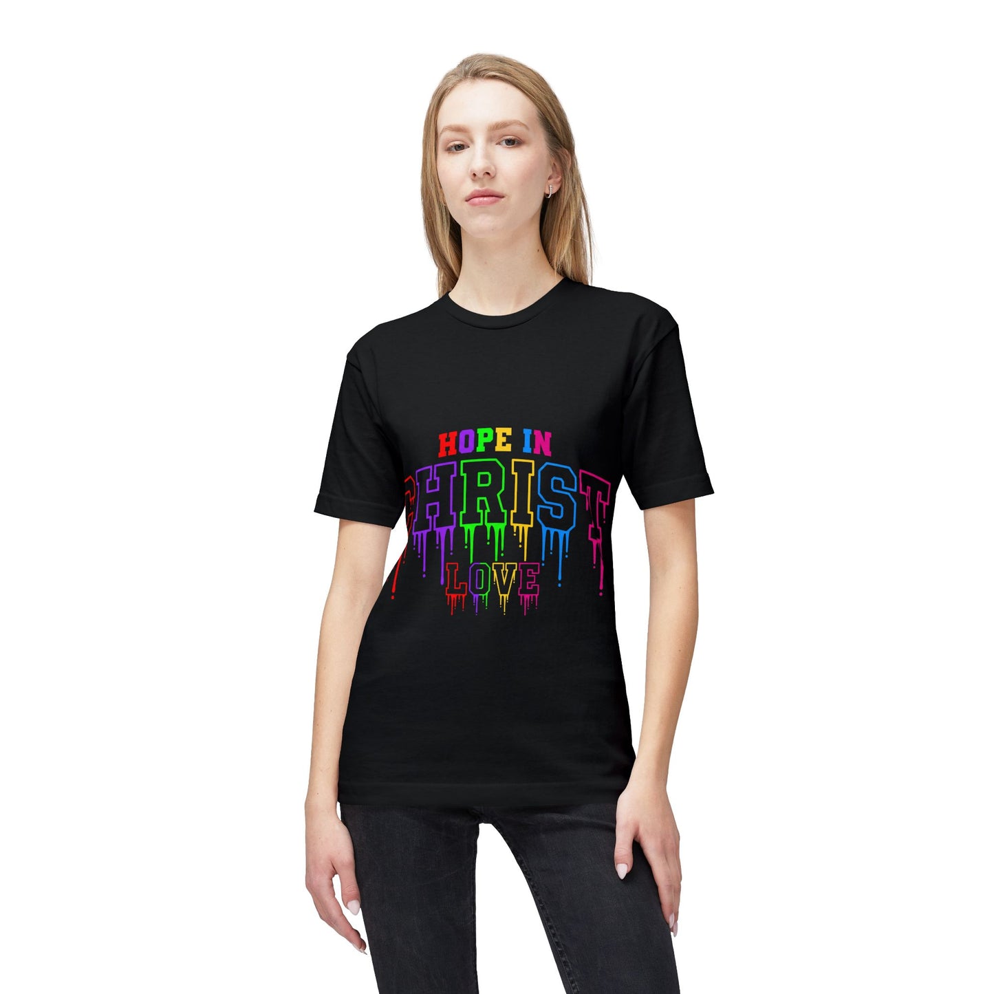 Hope in Christ Rainbow Drip T-Shirt