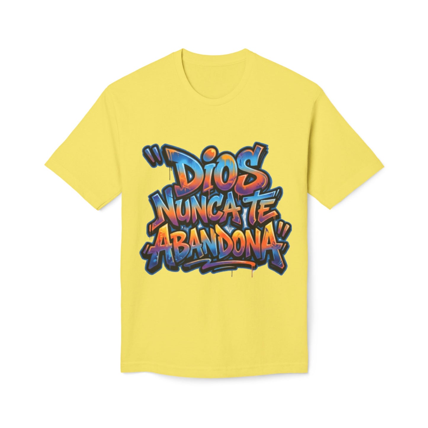 Dios Nunca Te Abandona Graphic T-Shirt — Colorful Spanish Faith Tee