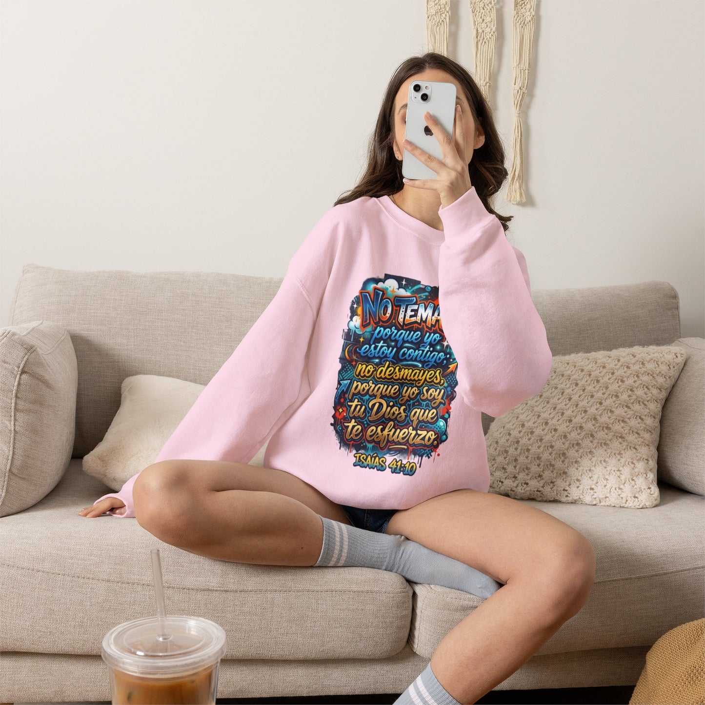 Sweatshirt — "No temas" Spanish Faith Crewneck (Isaías 41:10)