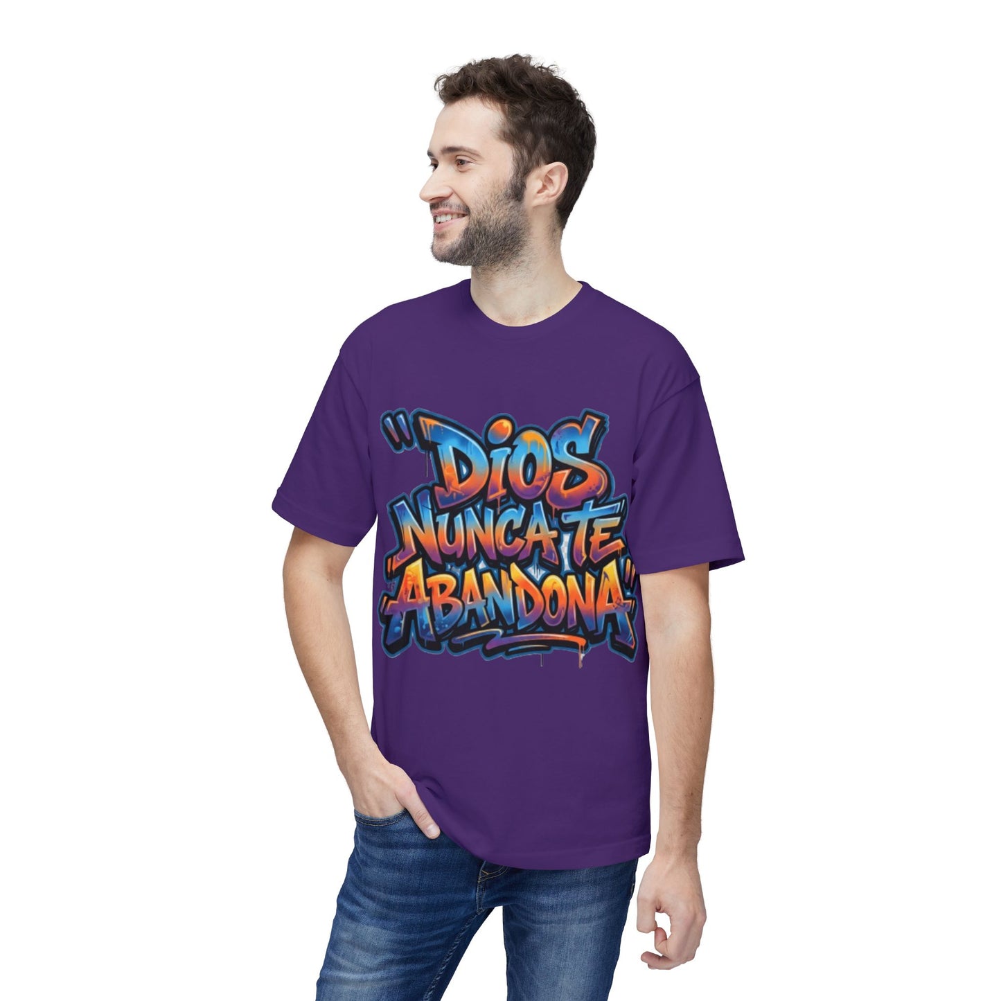 Dios Nunca Te Abandona Graphic T-Shirt — Colorful Spanish Faith Tee