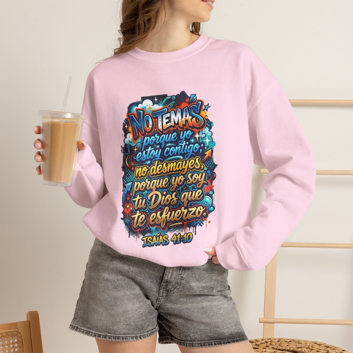 Sweatshirt — "No temas" Spanish Faith Crewneck (Isaías 41:10)