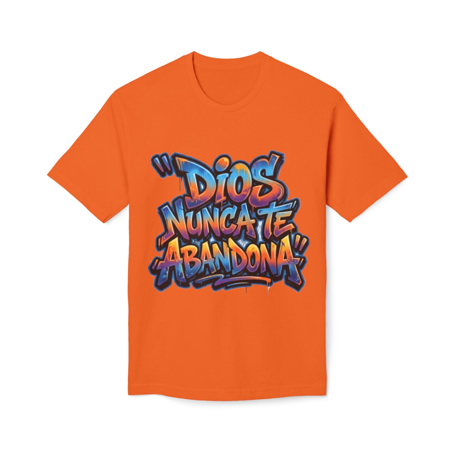 Dios Nunca Te Abandona Graphic T-Shirt — Colorful Spanish Faith Tee