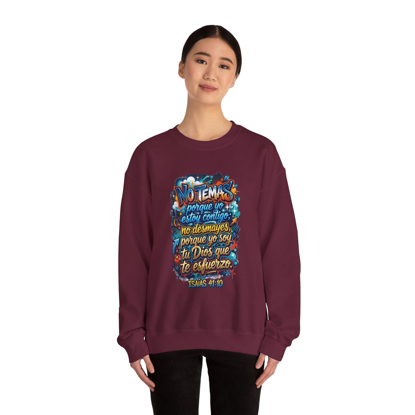Sweatshirt — "No temas" Spanish Faith Crewneck (Isaías 41:10)