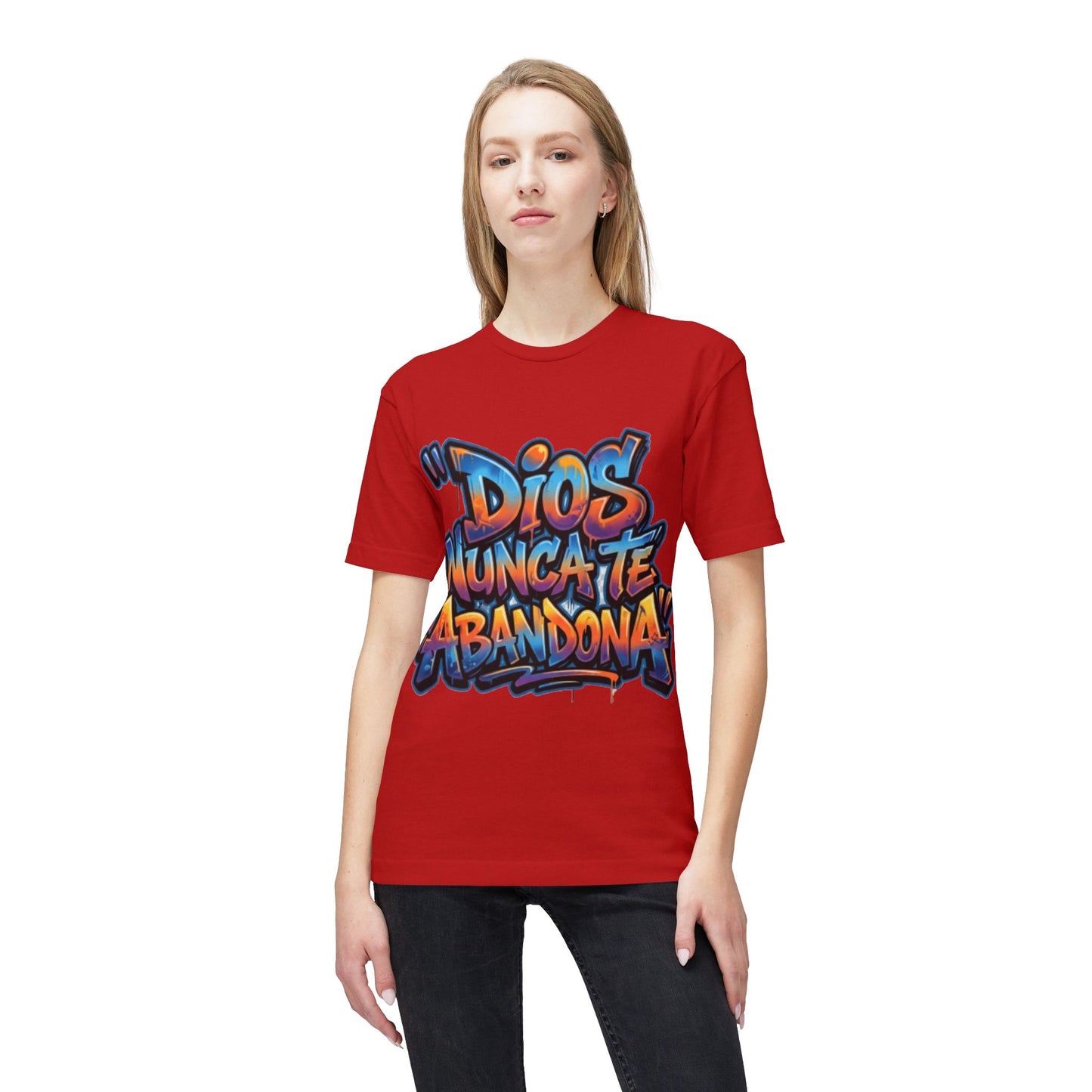 Dios Nunca Te Abandona Graphic T-Shirt — Colorful Spanish Faith Tee