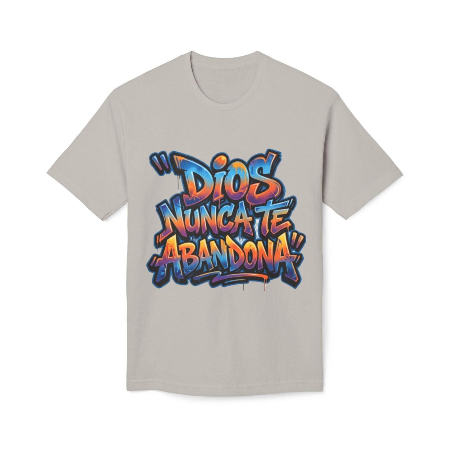 Dios Nunca Te Abandona Graphic T-Shirt — Colorful Spanish Faith Tee