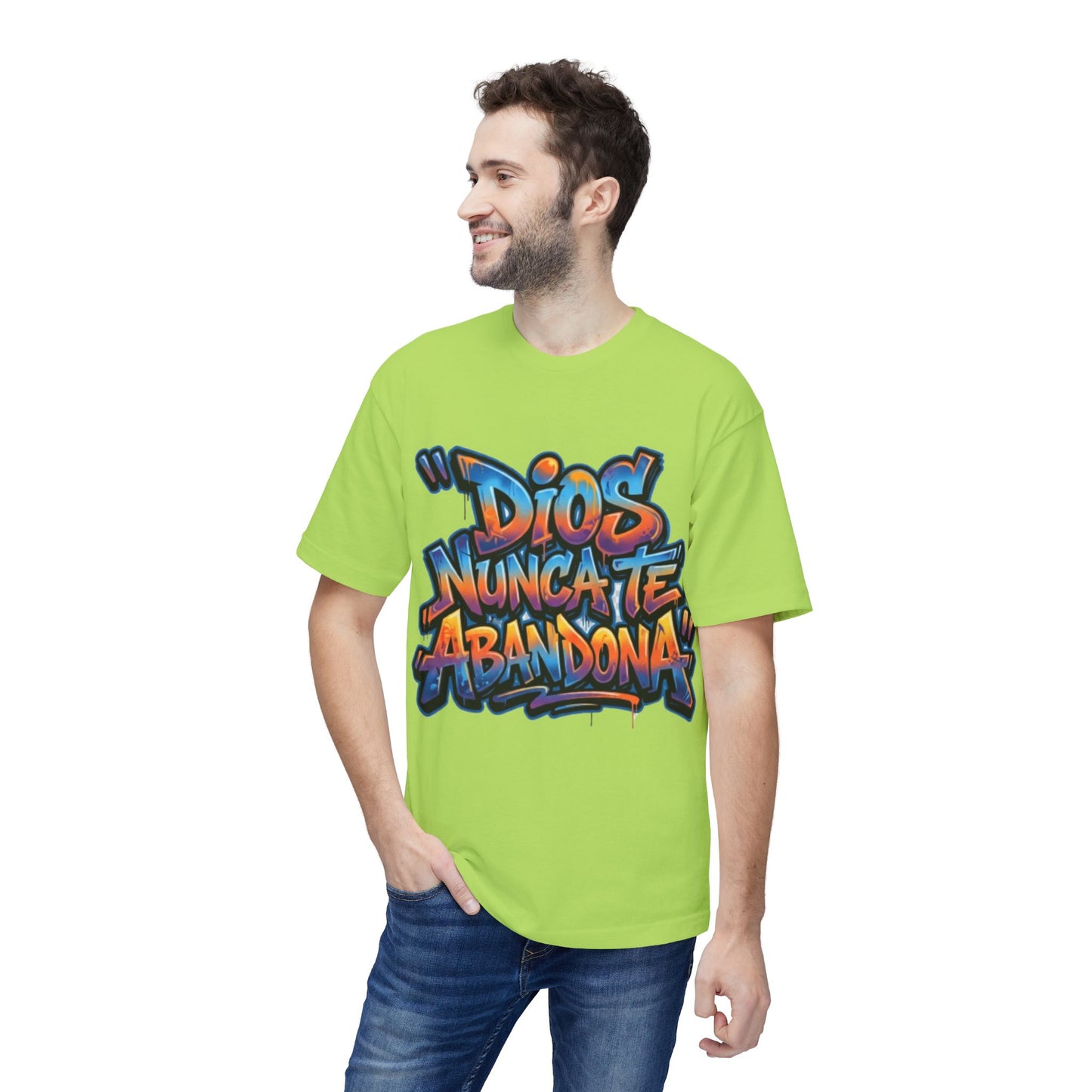 Dios Nunca Te Abandona Graphic T-Shirt — Colorful Spanish Faith Tee