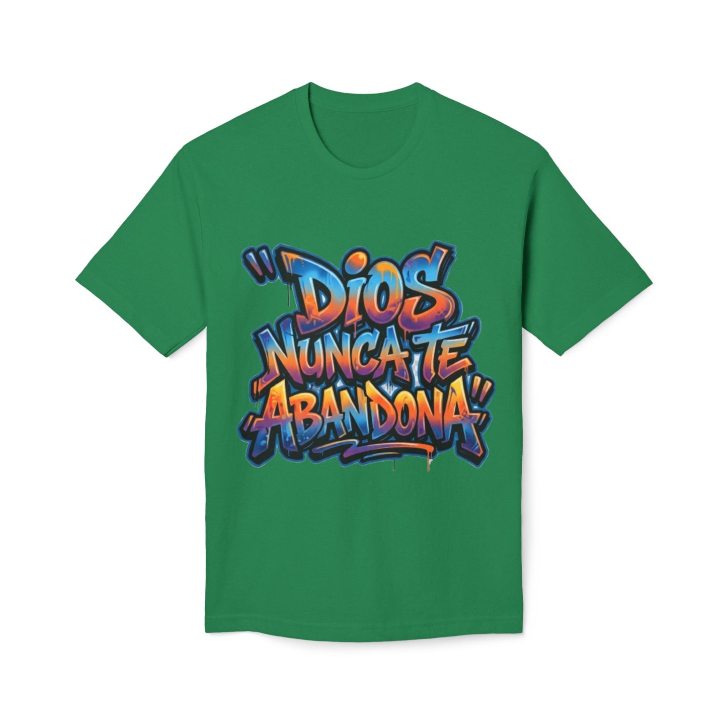 Dios Nunca Te Abandona Graphic T-Shirt — Colorful Spanish Faith Tee