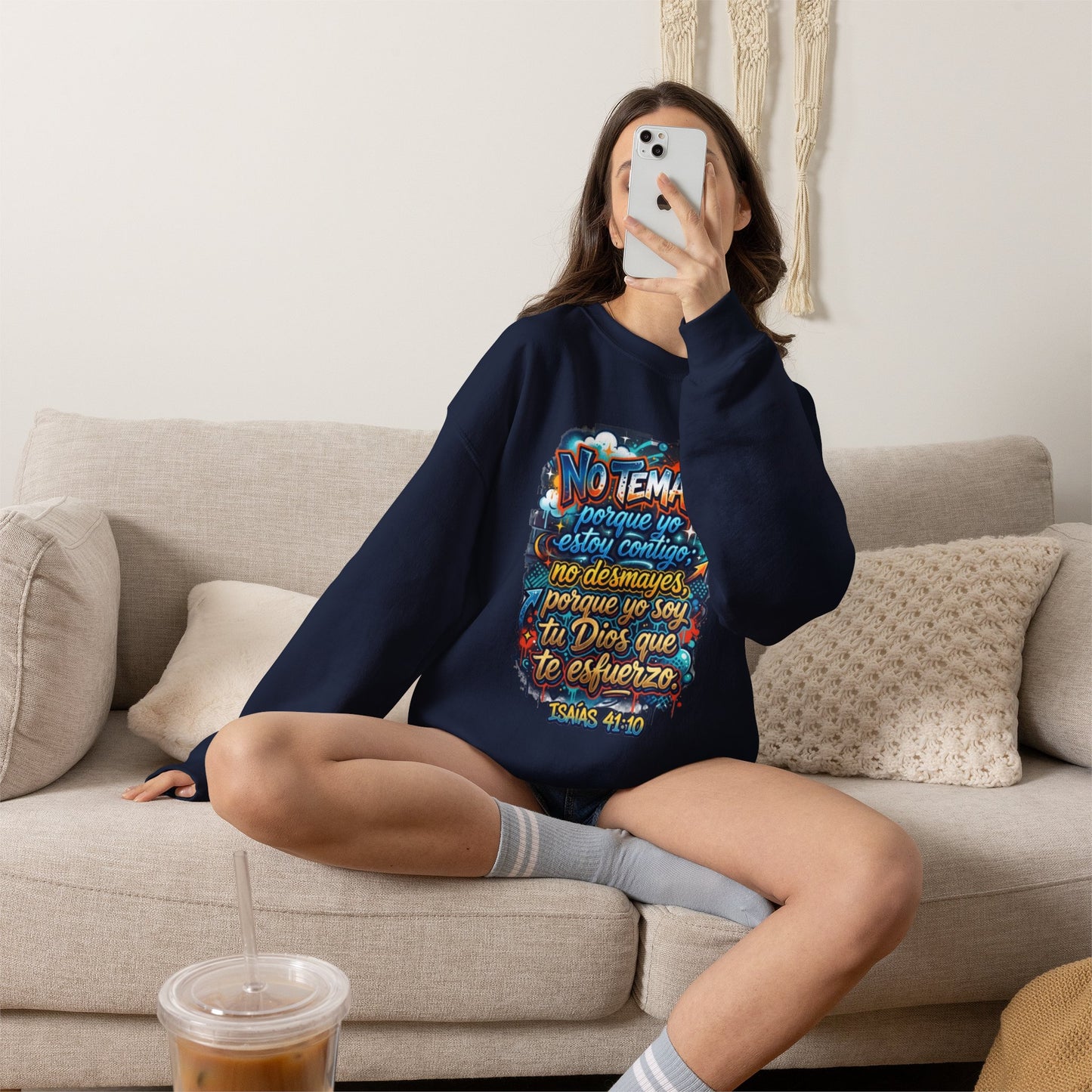 Sweatshirt — "No temas" Spanish Faith Crewneck (Isaías 41:10)