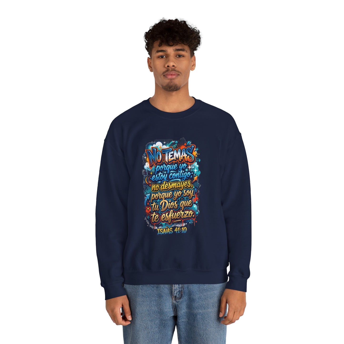 Sweatshirt — "No temas" Spanish Faith Crewneck (Isaías 41:10)